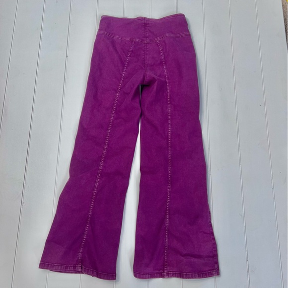 Anthropologie Pilcro High Rise Crop Flare Purple Boho Festival Pants Size 28 - Picture 8 of 9
